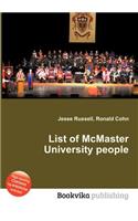 List of McMaster University People