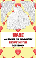 Malbücher für Erwachsene - Dicke Linien - Einzigartiges Tier - Hase