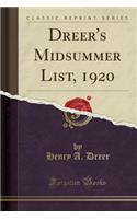 Dreer's Midsummer List, 1920 (Classic Reprint)