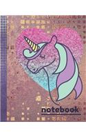 Notebook: Glitter Unicorn Notebook/ Unicorn Journal/ Unicorn Notebook for Girls