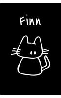 Finn: Composition Notebook Plain College Ruled Wide Lined 6" x 9" Journal Cute Funny Kawaii Family Pet Gifts for Cat Lover's Organizer Record Log Password