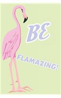 Be Flamazing!: Funny Flamingo Notebook/Journal for Animal Lovers to Writing (6x9 Inch.) College Ruled Lined Paper 120 Blank Pages for Children (Green&Blue&Pink Pat