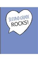 Second Grade Rocks!: Wide Ruled Line Paper Composition Notebook for for Second Grade Students, Parents and Teachers. A Back to School Must Have
