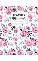 Teacher Planner 2019-2020: Dated Weekly Lesson Plan with Calendar & Vertical Days - China Pink Flowers(30 Academic Year July 2019 to June 2020 - Pretty Sweet)