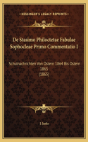 De Stasimo Philoctetae Fabulae Sophocleae Primo Commentatio I