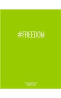 Notebook for Cornell Notes, 120 Numbered Pages, #FREEDOM, Lime Cover
