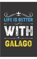 Life Is Better With Galago: Funny Galago Lovers Gifts Dot Grid Journal Notebook 6x9 120 Pages