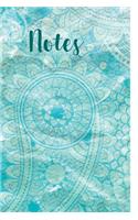 Notes: A Blue-Green Paisley Notebook with 120 Lined Pages / Diary / Journal / 6" x 9"