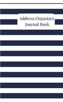 Address Organizer Journal Book: A Blue and White Striped Alphabetical Small Pocket Address Log and Phone Notebook to Record Contact Names, Birthdays, Phone Numbers, and Emails for 