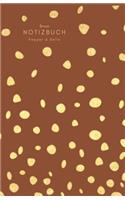 Notizbuch Braun: Buch Zum Selber Gestalten, Dotted Notebook, Gold Konfetti Punkte