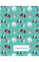 Notebook sketch: Cute dogs: 110 Pages of 8.5" x 11" Blank Paper for Drawing, Doodling or Sketching (Sketchbooks)