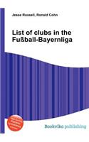 List of Clubs in the Fussball-Bayernliga