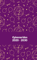 Ephemeriden 2020 - 2030: Planetenstände von Sonne, Mond, Merkur, Venus, Mars, Jupiter, Saturn, Uranus, Neptun, Pluto, Mondknoten, Chiron und Lilith(3 Ephemeriden)