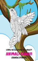 Libro da colorare per adulti - Grande stampa - Animali Kawaii
