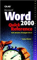 Microsoft Word 2000 Quick Reference (Que Quick Reference Series)