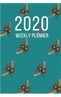2020 Womens Weekly Planner - Beautiful Bee Design with Teal Cover
