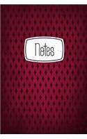 Notes: Gothic Red Diamond Print 120 Blank Lined Page Softcover Notes Journal, College Ruled Composition Notebook, 6x9 Blank Line Design Cover Note Book