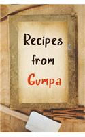 Recipes From Gumpa: Blank Recipe Book to Write In. Gift of Grandfather's Favorite Recipes