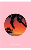 Tropical Journal: Lined Journal - Beach Sunset Retro Dusk Summer Tropical Beach Lover Gift - Pink Ruled Diary, Prayer, Gratitude, Writing, Travel, Notebook For Men Wo