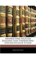 Meineid Und Falsches Zeugniss: Eine Strafrechts-Geschichtliche Studie