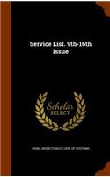 Service List. 9th-16th Issue