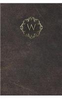 Monogram "W" Any Day Planner Notebook: (23 Monogram Aged 150 Planner)