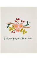 Graph Paper Journal: Floral, 150 Graph Pages, 8"x10", 1/4 Inch Grid, Professionally Designed
