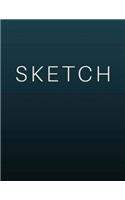 Sketch - Art Sketch Book / Gradient Blue Notebook: (8x11) Blank Paper Sketchbook, 100 Pages, Durable Matte Cover