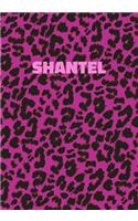 Shantel: Personalized Pink Leopard Print Notebook (Animal Skin Pattern). College Ruled (Lined) Journal for Notes, Diary, Journaling. Wild Cat Theme Design wi