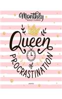 Queen Of Procrastination Undated Monthly Budget Planner: Large Annual Financial Budget Planner And Tracker With Inspirational Quotes