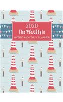 The FlexStyle: 2020 Hybrid Monthly Planner: Dated 12-Month Organizer - Dot Grid Planner with Monthly Calendar Pages - Lighthouses