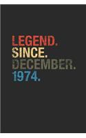 Legend Since December 1974: Graph Ruled Notebook / Journal (6" X 9" - 5 X 5 Graph Ruled) - 45 years old Birthday Gift and 45th Anniversary Gift for Women And Men