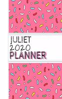 Juliet: : 2020 Personalized Planner: One page per week: Pink sprinkle design