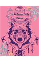 2019 Calendar Yearly Planner: Pink Dog Cover, Yearly Calendar Book. Monthly, Yearly Calendar Planner, Daily Weekly Monthly Planner, Organizer, Agenda, 242 Pages 8.5" X 11"