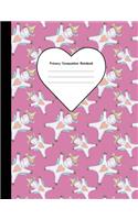 Primary Composition Notebook: Cute Pink Unicorns Journal Learn to Write and Draw for Kindergarten Students Kids Girls Large, 8.5 x 11