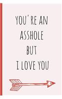 You're an Asshole But I Love You: A Funny Lined Notebook. Blank Novelty Journal with a Shit Joke on the Cover, Perfect as a Gift (& Better Than a Card) for Your Amazing Partner!