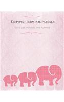 Elephant Personal Planner: 110 Page 8x10" Lined Journal for Your Thoughts, Ideas, and Inspiration, to Do List, Notepad, and Planner