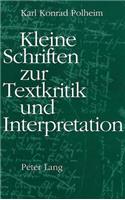 Kleine Schriften Zur Textkritik Und Interpretation