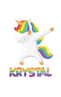 Krystal: Krystal 6x9 Journal Notebook Dabbing Unicorn Rainbow