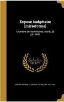 Exposé budgétaire [microforme]