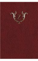 Monogram "Z" Notebook: (26 Monogram Red 150 Lined)