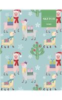 Sketch 110 Pages: Christmas Llama with Tree Sketchbook for Kids, Teen and College Students - Succulent Llama Pattern