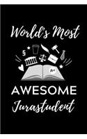 World's Most Awesome Jurastudent: A5 Geschenkbuch KALENDER zum Jura Studium - Notizbuch für Rechts-studenten Anwälte Jurist - witziger Spruch zum Abitur - Studienbeginn - Erstes Seme