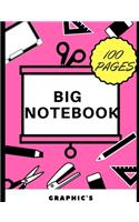 Big Notebook: 100 blank pages - pink