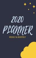 2020 Planner Weekly & Monthly: 12-Month Planner (1 Jan 2020 - 31 Dec 2020), Contacts and Notes Sections, 8.5" x 11" - Yellow Moon by Positive Vibe