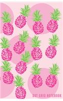 Dot Grid Notebook: Pineapple with Hearts Pattern Dotted Journal and Planner, Cute Dot Notebook and Organizer for Unique and Creative Calendars, To-Do Lists, Drawings, 