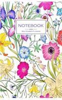 Notebook Wild Summer Flowers: Floral Notebook 100 Lined Pages 5.5" x 8.5" (Diary Notepad Journal)