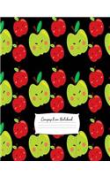 Composition Notebook: Cute Kawaii Apples - Wide Ruled - 7.44 x 9.69 - 110 pages - 55 sheets