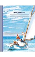Composition Notebook: Large Journal - Ruled Lined Paper, Writing and Journaling Book - Edward Hopper Sailboat