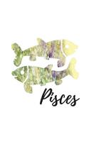 Pisces: Pisces Lined Journal Flowery